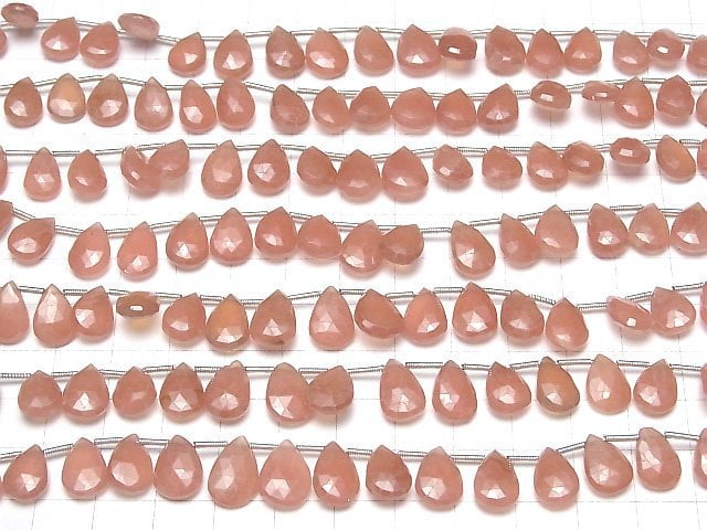 Peru Rhodochrosit AA++ Tropfenform Facettierte Briolette halbe oder 1 Strang Perlen (ca. 7 Zoll/18 cm)