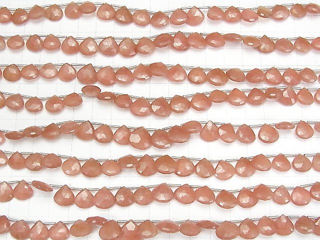 Peru Rhodochrosit AA++ Kastanienbraun Facettierte Briolette halbe oder 1 Strang Perlen (ca. 7 Zoll/18 cm)
