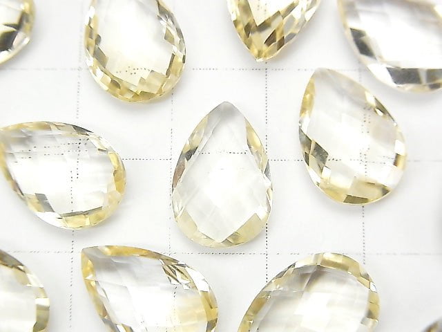 Hochwertiger heller Citrin AAA Lose Tropfenform Kissenform 15x10mm 3 Stück