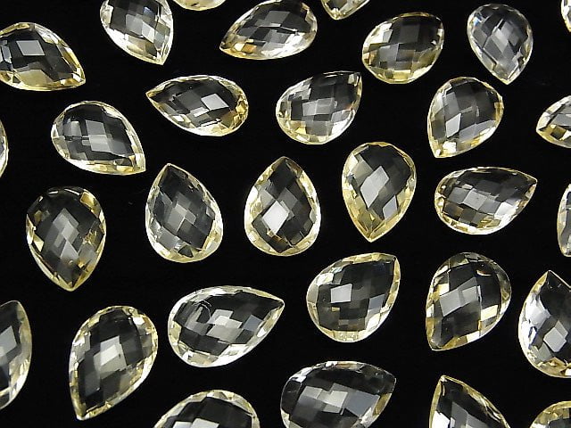 Hochwertiger heller Citrin AAA Lose Tropfenform Kissenform 15x10mm 3 Stück