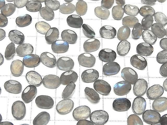 Labradorit AA++ lose Stein oval facettiert 8x6mm 5 Stück