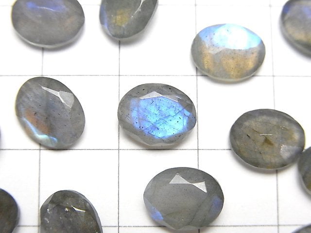 Labradorit AA++ lose Stein oval facettiert 10x8mm 3 Stück