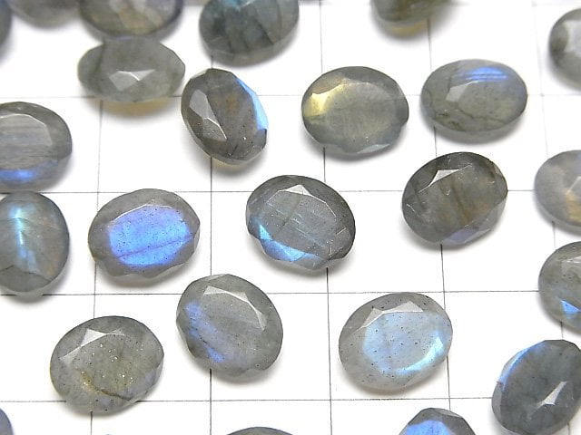 Labradorit AA++ lose Stein oval facettiert 10x8mm 3 Stück