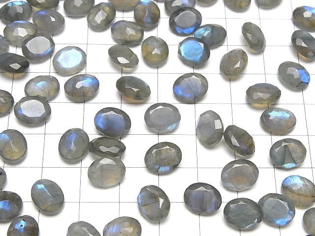 Labradorit AA++ lose Stein oval facettiert 10x8mm 3 Stück
