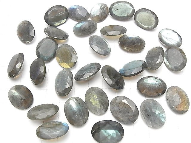 Labradorit AA++ Unbohrbar Oval Facettiert 20x15mm 2Stück