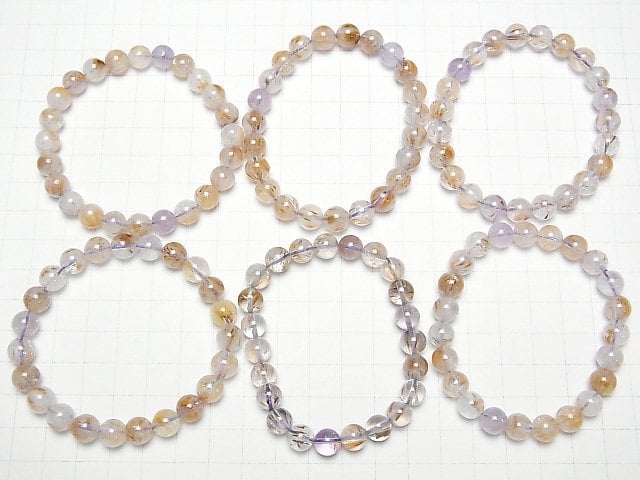 Cacoxenit in Quarz AA++ Rund 8mm 1 Strang Perlen (Armband)