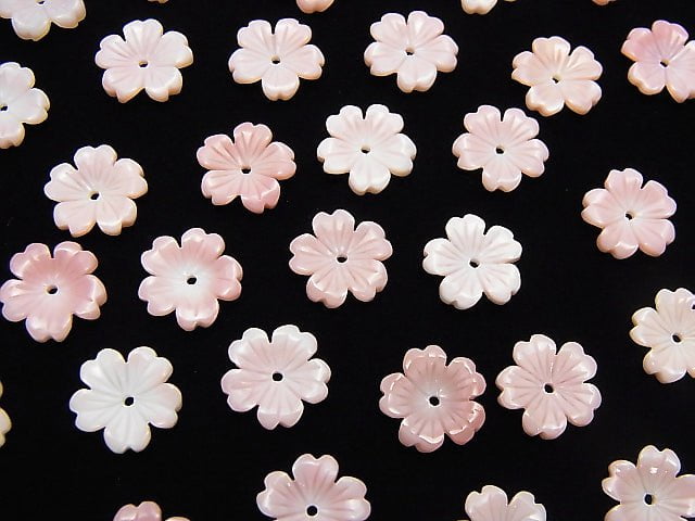 Königin Conch-Schale AAA Blumen-Schnitzerei 10mm Mittelbohrung 2 Stück