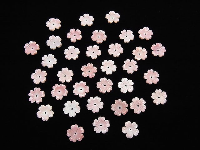 Königin Conch-Schale AAA Blumen-Schnitzerei 10mm Mittelbohrung 2 Stück