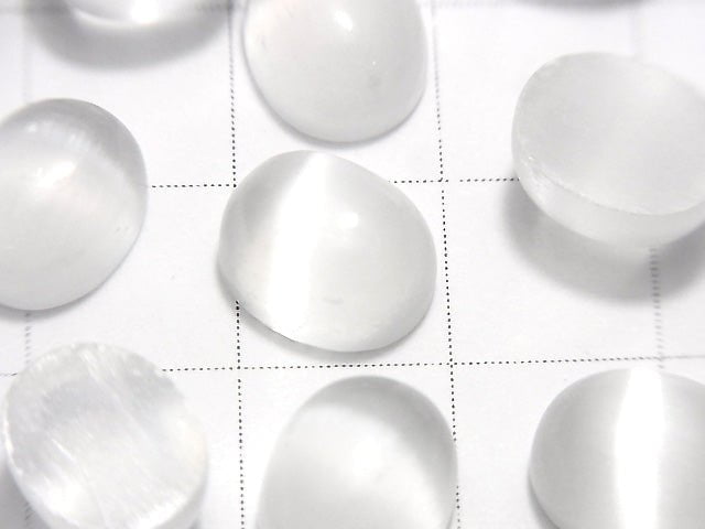 Selenit Oval Cabochon 10x8mm 2 Stück