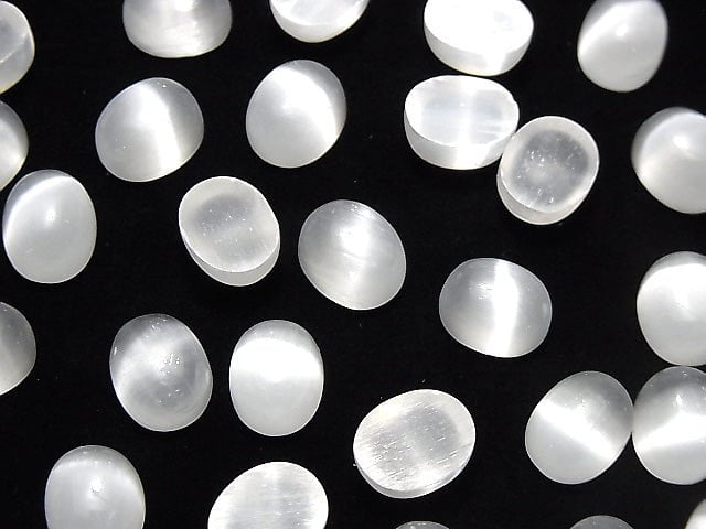 Selenit Oval Cabochon 10x8mm 2 Stück