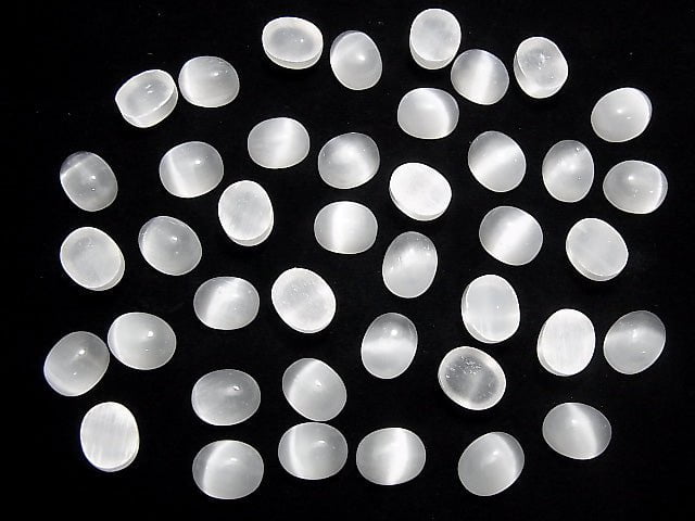 Selenit Oval Cabochon 10x8mm 2 Stück
