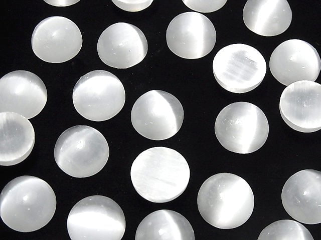 Selenit Rund Cabochon 14x14mm 1 Stück