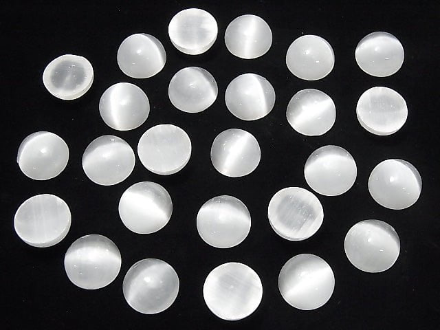 Selenit Rund Cabochon 14x14mm 1 Stück