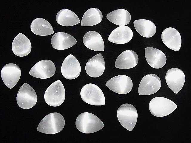 Selenit Birnenform Cabochon 18x13mm 1 Stück