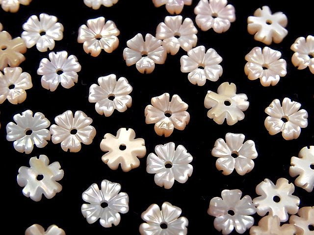 Hochwertige rosa Muschel AAA Blume 6mm Zentrum Loch 4 Stück