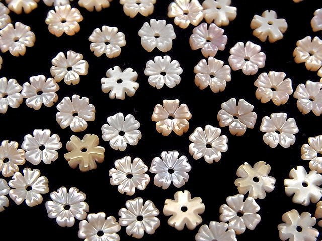 Hochwertige rosa Muschel AAA Blume 6mm Zentrum Loch 4 Stück