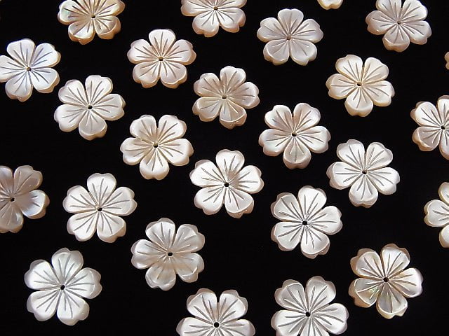 Hochwertige rosa Muschel AAA Blume 15mm zentrales Loch 2 Stück