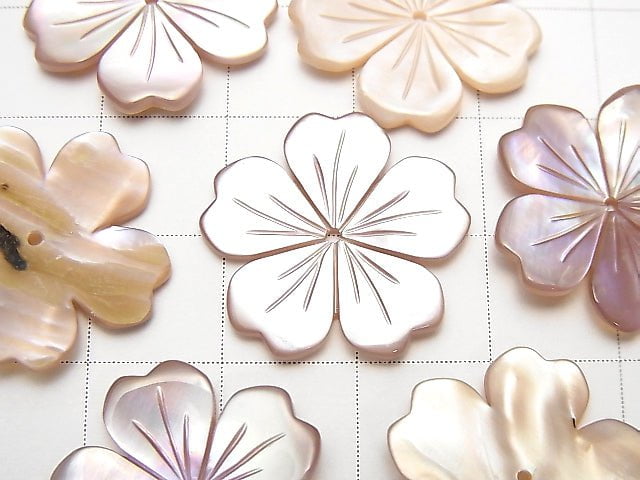 Hochwertige rosa Muschel AAA Blume 20mm zentrales Loch 1 Stück