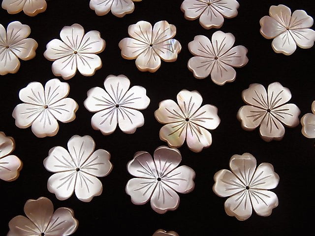 Hochwertige rosa Muschel AAA Blume 20mm zentrales Loch 1 Stück