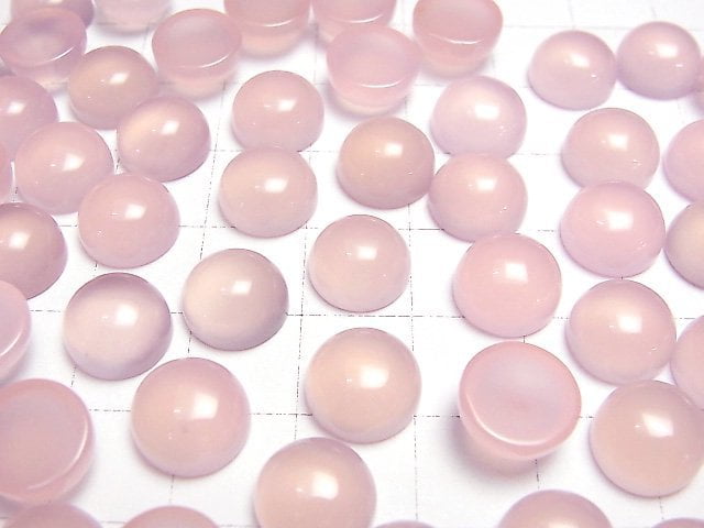 Hochwertiger rosa-lila Chalcedon AAA Runde Cabochon 10x10mm 5 Stück