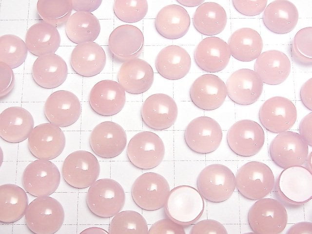 Hochwertiger rosa-lila Chalcedon AAA Runde Cabochon 12x12mm 4 Stück