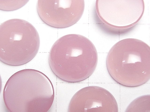 Hochwertiger rosa-lila Chalcedon AAA Runde Cabochon 16x16mm 2 Stück