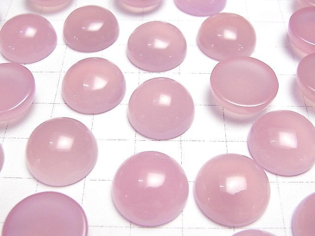 Hochwertiger rosa-lila Chalcedon AAA Runde Cabochon 16x16mm 2 Stück