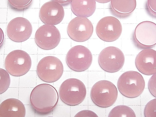 Hochwertiger rosa-lila Chalcedon AAA Runde Cabochon 16x16mm 2 Stück