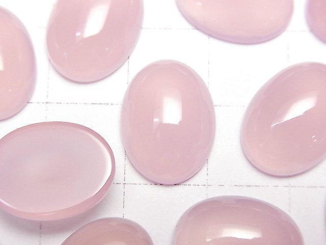 Hochwertiger rosa-lila Chalcedon AAA ovaler Cabochon 16x12mm 4 Stück