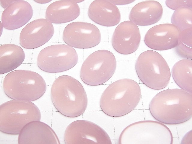 Hochwertiger rosa-lila Chalcedon AAA ovaler Cabochon 16x12mm 4 Stück