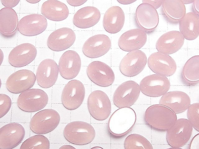Hochwertiger rosa-lila Chalcedon AAA ovaler Cabochon 16x12mm 4 Stück