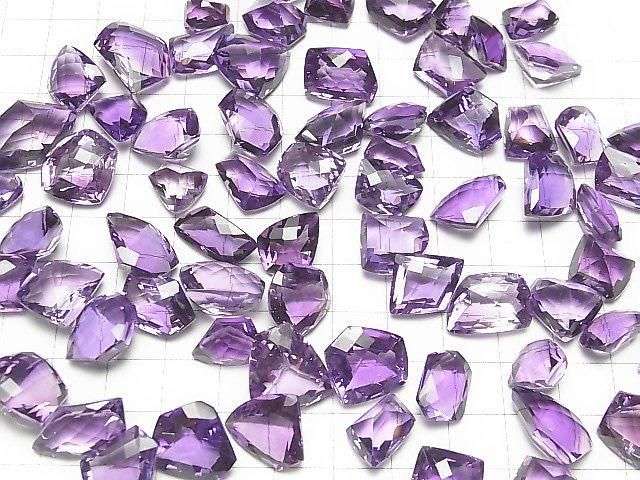 Hochwertiger Amethyst AAA Loser Stein Fantasieform facettiert 3 Stück