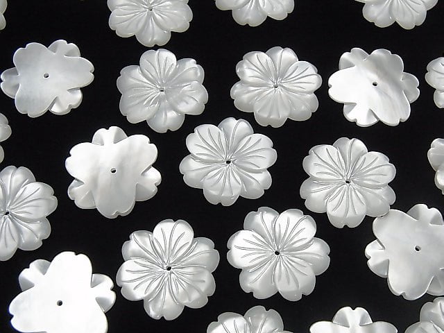 Hochwertige weiße Muschel AAA Blume 20mm Zentrum Loch 1 Stück