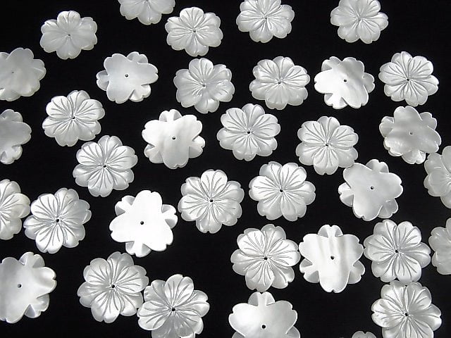 Hochwertige weiße Muschel AAA Blume 20mm Zentrum Loch 1 Stück