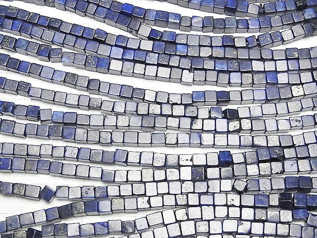 Lapislazuli AA++ Würfel 4x4x4mm 1 Strang Perlen (ca. 15 Zoll/37 cm)