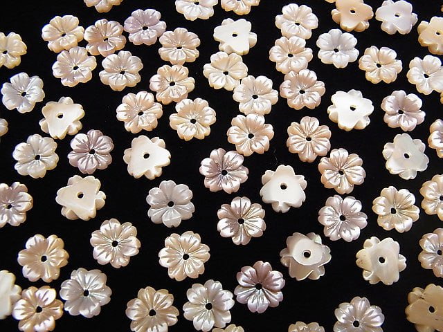 Hochwertige rosa Muschel AAA Blume 8mm Zentrum Loch 3 Stück