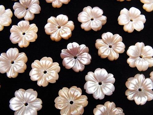 Hochwertige rosa Muschel AAA Blume 10mm mit Mittelbohrung 3Stück