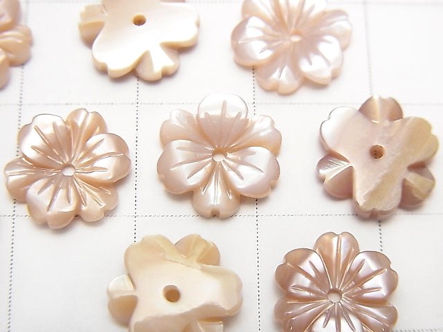 Hochwertige rosa Muschel AAA Blume 10mm mit Mittelbohrung 3Stück