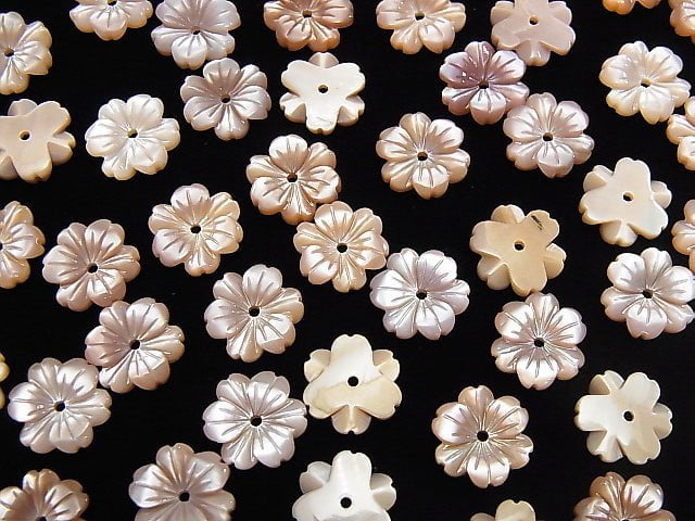 Hochwertige rosa Muschel AAA Blume 10mm mit Mittelbohrung 3Stück