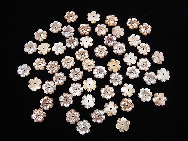 Hochwertige rosa Muschel AAA Blume 10mm mit Mittelbohrung 3Stück