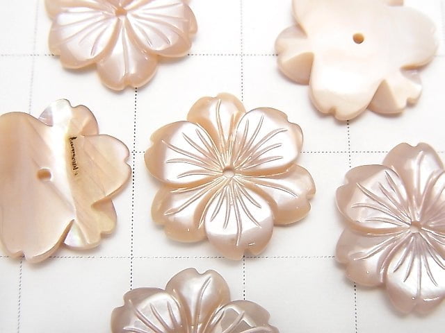 Hochwertige rosa Muschel AAA Blume 15mm Mittelbohrung 2 Stück