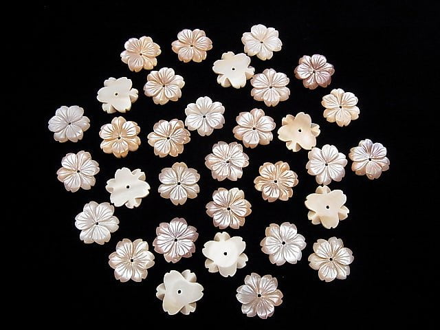 Hochwertige rosa Muschel AAA Blume 15mm Mittelbohrung 2 Stück