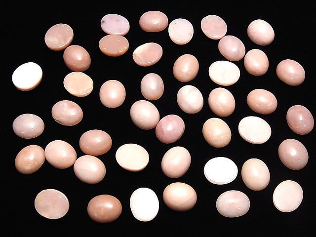 Rosa Opal AA+ Oval Cabochon 12x10mm 2 Stück