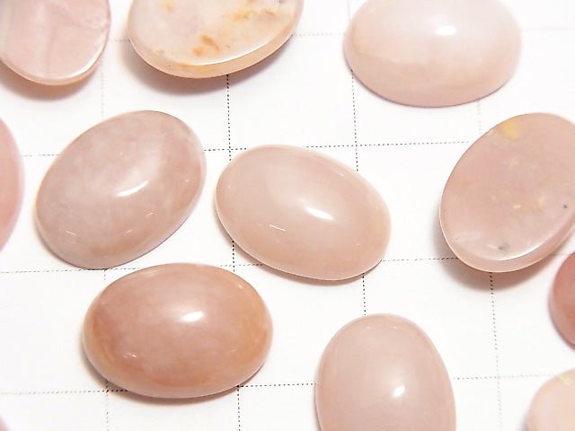 Rosa Opal AA+ Oval Cabochon 14x10mm 2 Stück