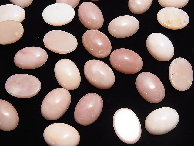 Rosa Opal AA+ Oval Cabochon 14x10mm 2 Stück