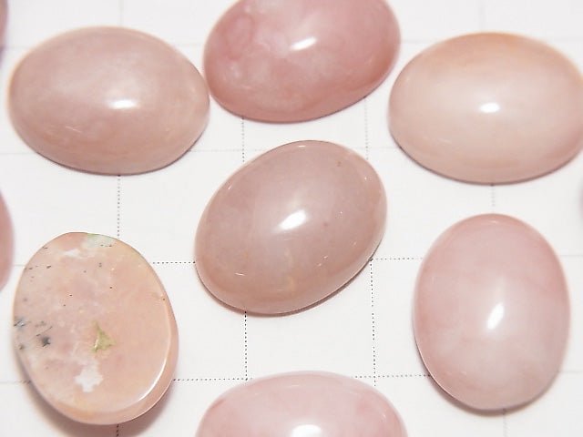 Rosa Opal AA+ Oval Cabochon 16x12mm 2 Stück