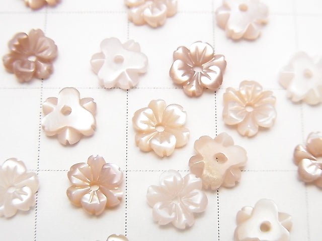 High Quality Pink Shell AAA Flower 6mm Center Hole 4pcs