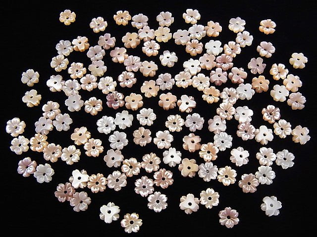 High Quality Pink Shell AAA Flower 6mm Center Hole 4pcs