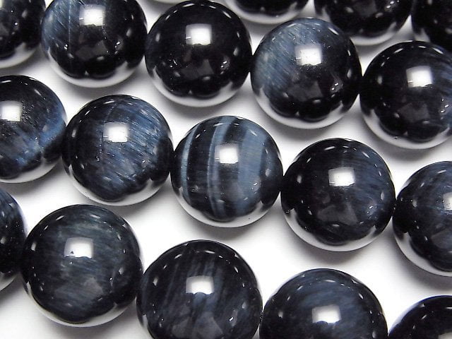 Hochwertiger natürlicher blauer Tigerauge AAA Runde 14mm 1/4 oder 1 Strang Perlen (ca. 15 Zoll/36 cm)