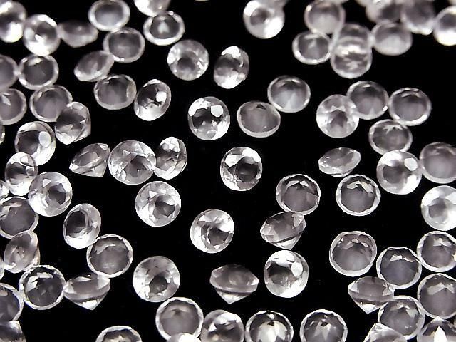高品質 AAA 級玫瑰石英圓形刻面裸石 4x4mm 10顆